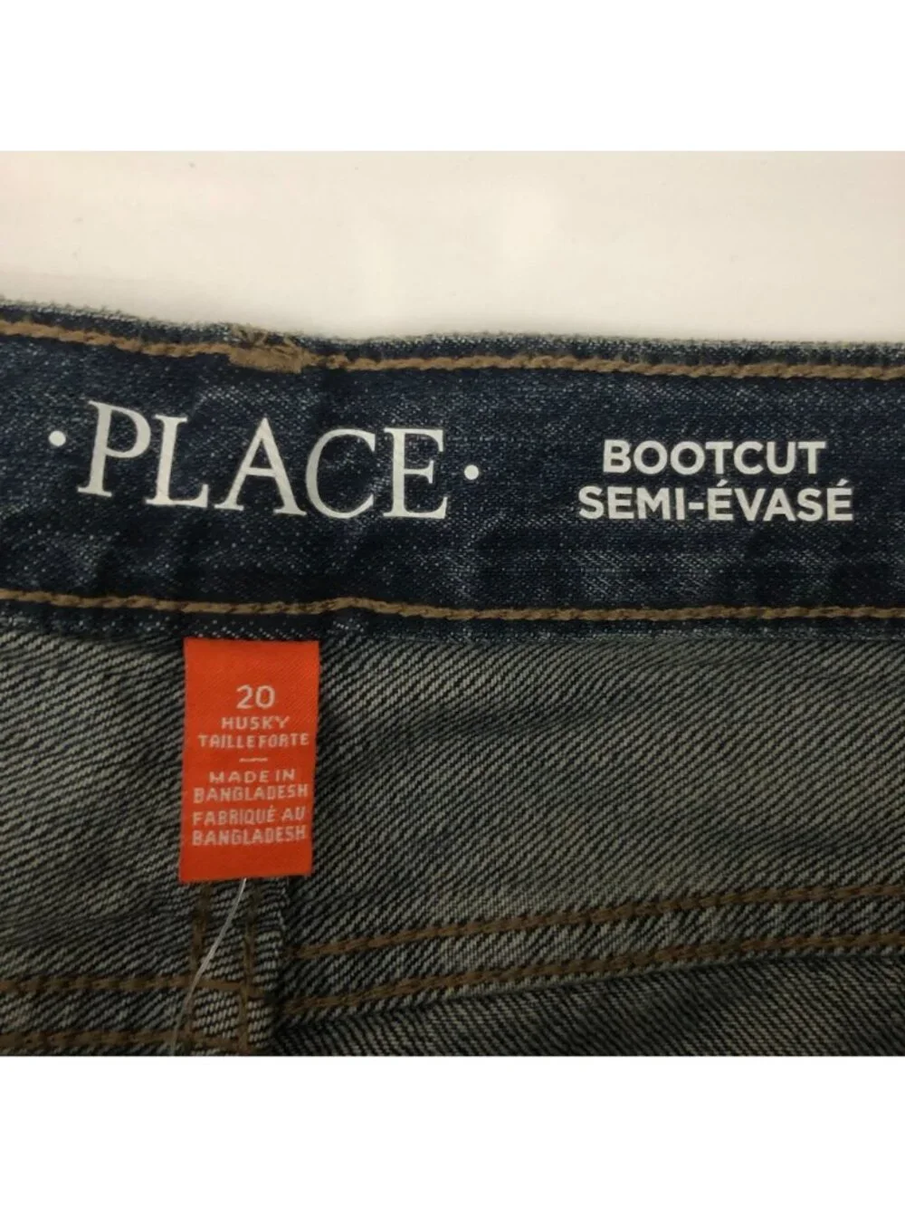 The Childrens Place Boys Bootcut Jeans Size 20 Husky Dark Wash 100% Cotton